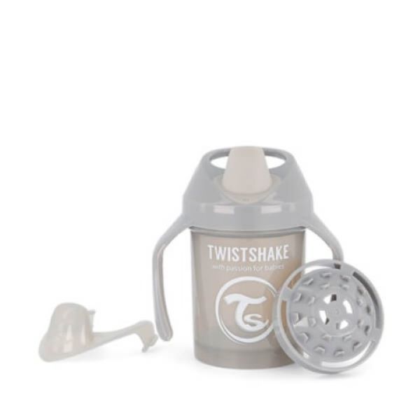 Twistshake boca sa ruckom 230ml siva